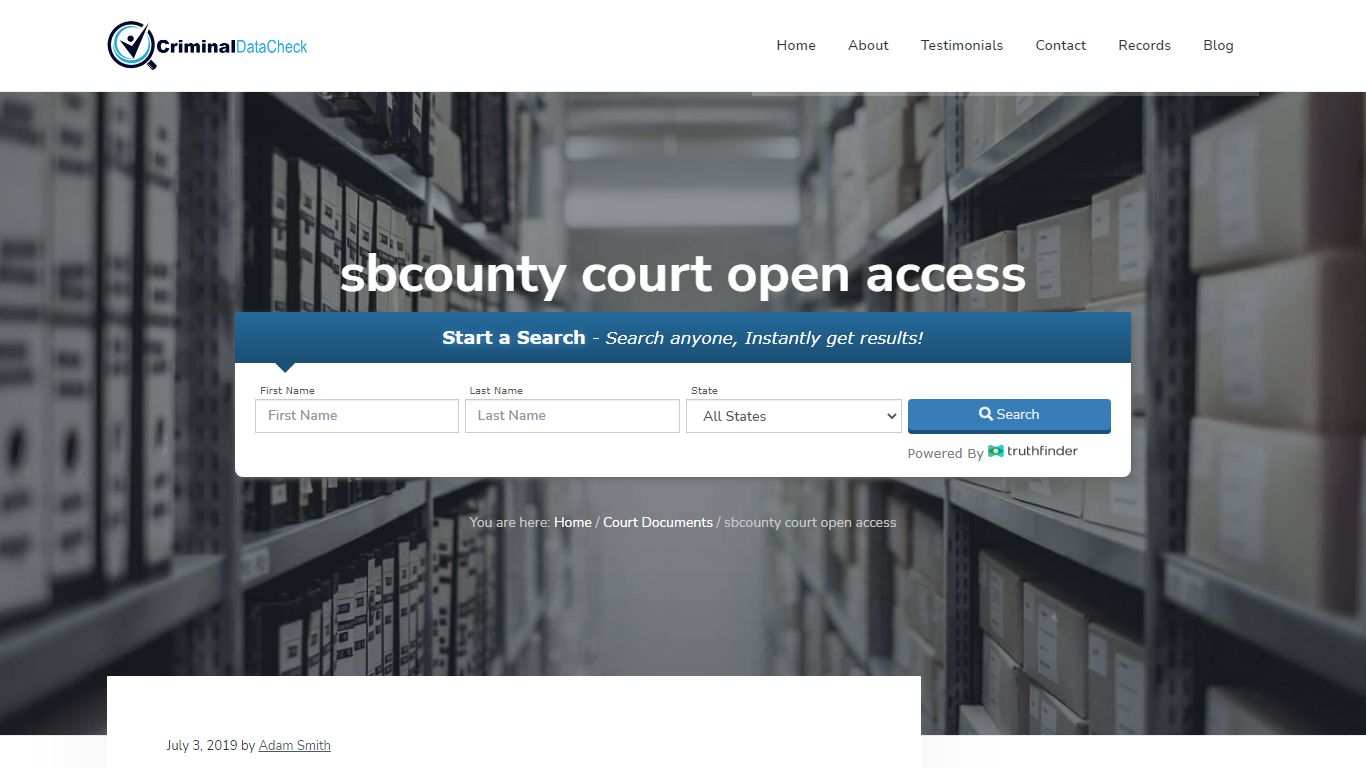 sbcounty court open access - Criminal Data Check